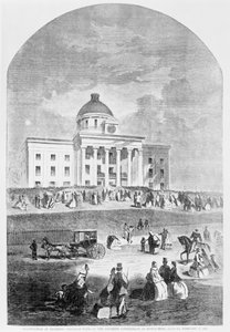 Inauguration du Président Jefferson Davis de la Confédération Sudiste, à Montgomery, Alabama, publié par Harper